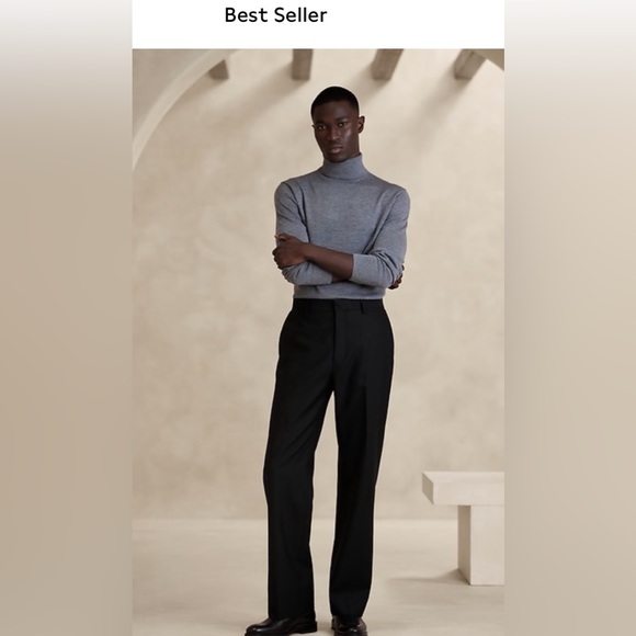 BANANA REPUBLIC BARATHEA ITALIAN WOOL STRAIGHT PANT - Picture 1 of 12
